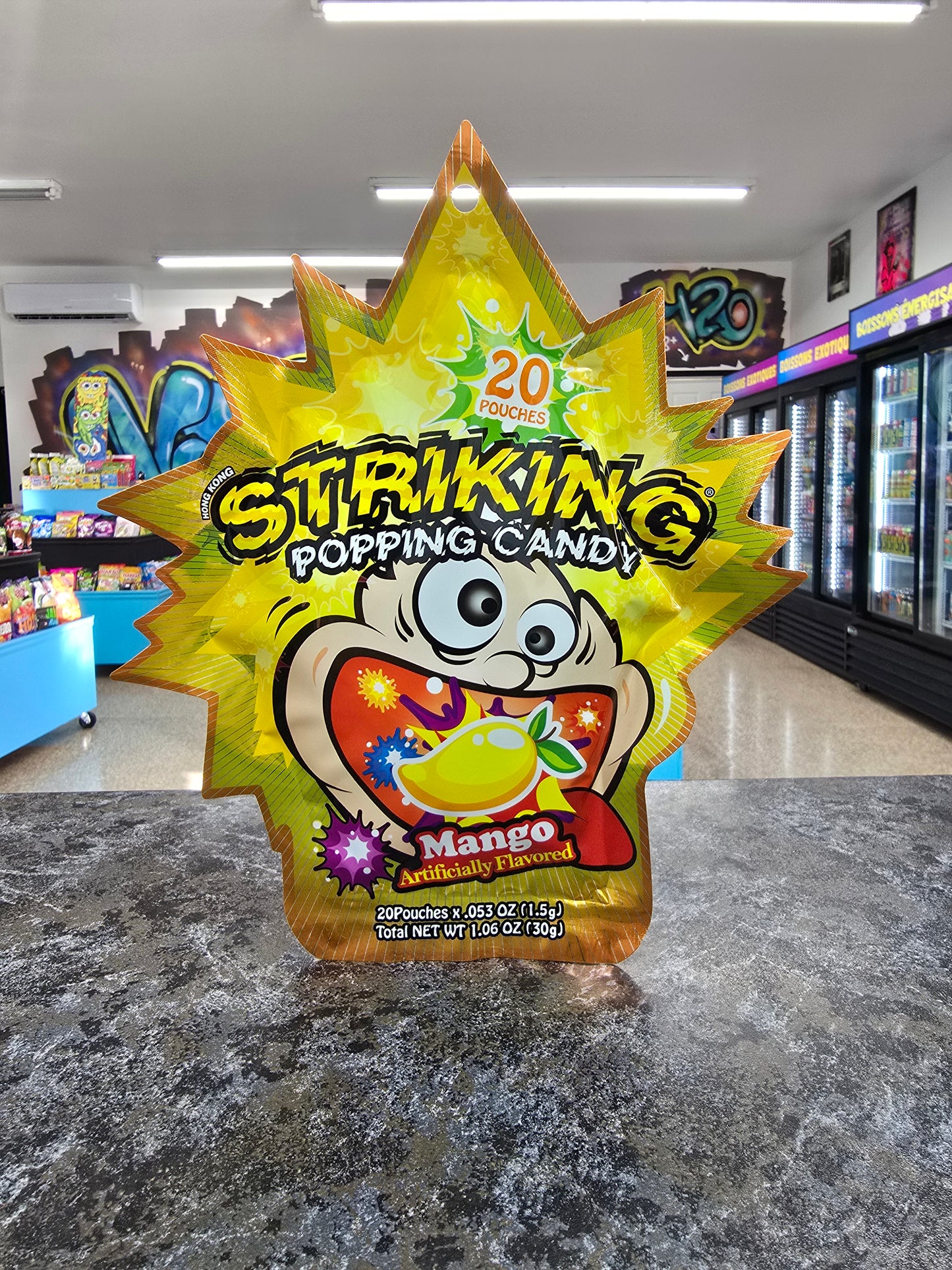 Striking popping candy mango