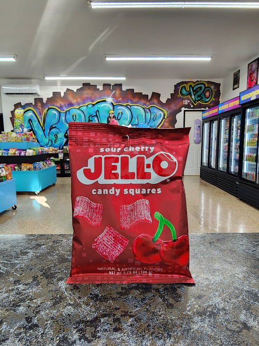 Jell-o candy square sour Cherry 106g