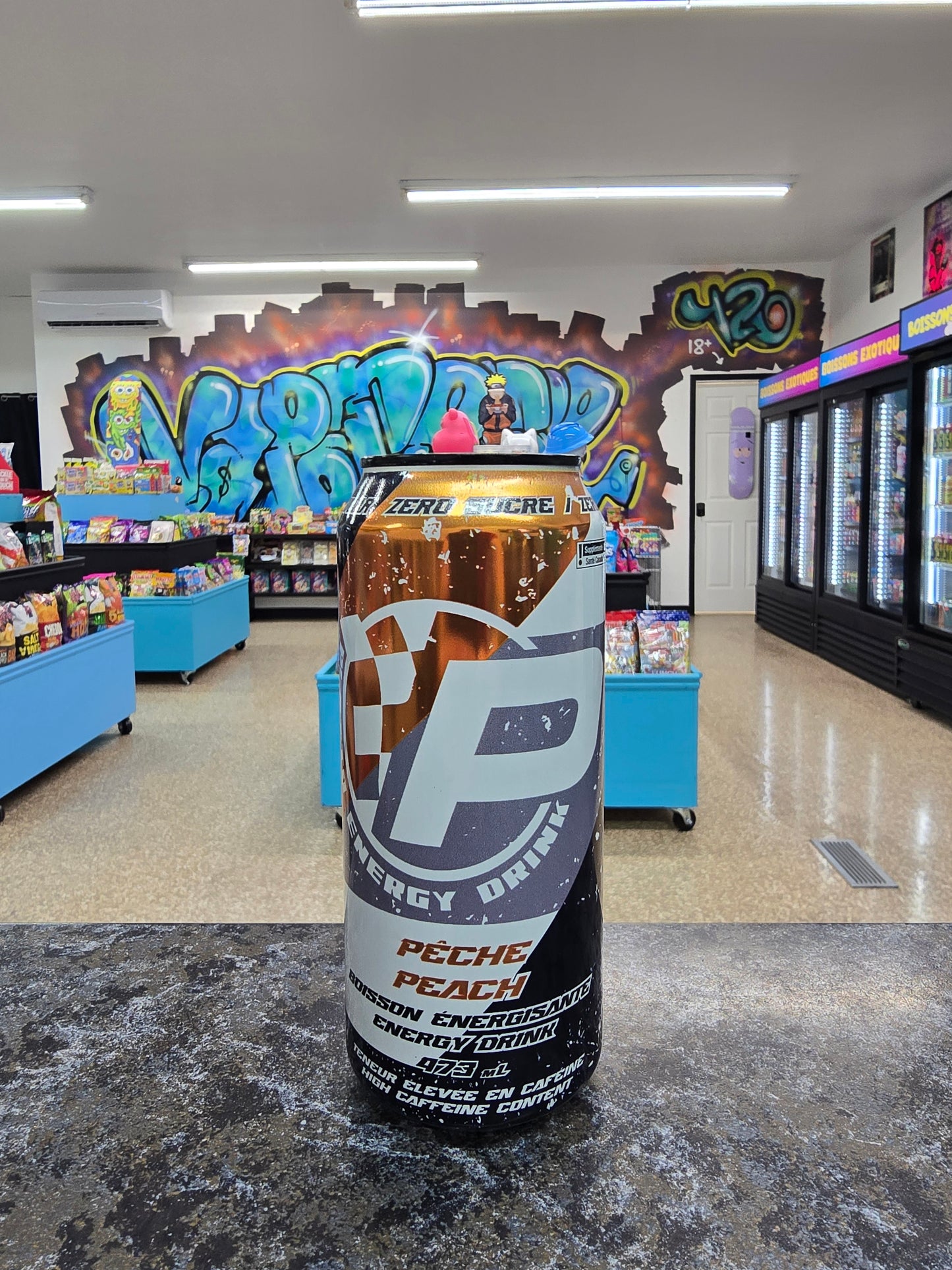 Platto energy drink pêche zéro sucre 473ml