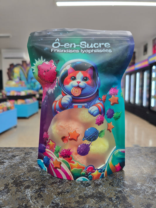 Ô-en-sucre friandises lyopilisées Anneaux à la pêche 70g