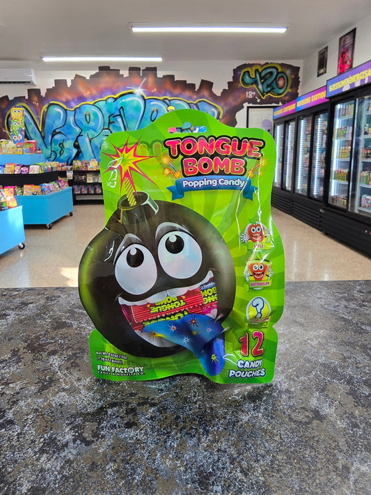 Tongue bomb popping candy